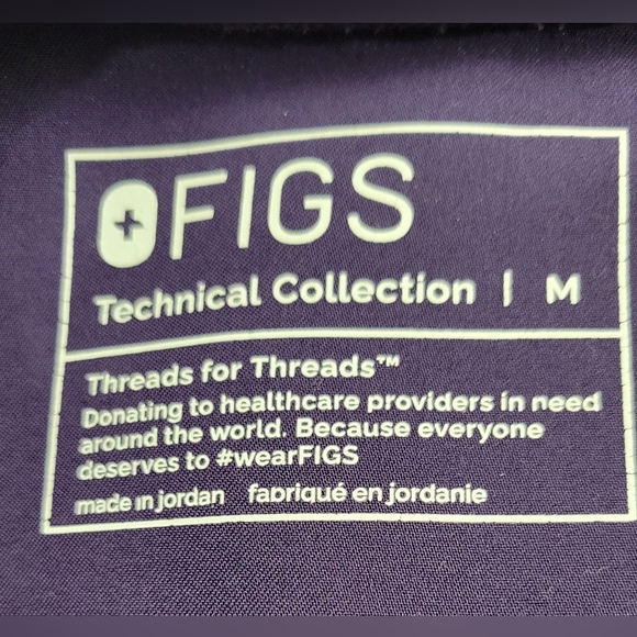 Figs Technical Collection Purple Women's Scrub Top | Medium - Picture 4 of 5
